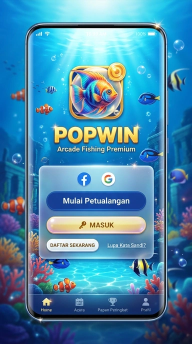 Skrin aplikasi unggulan di popwin yang menawarkan pengalaman luar biasa.